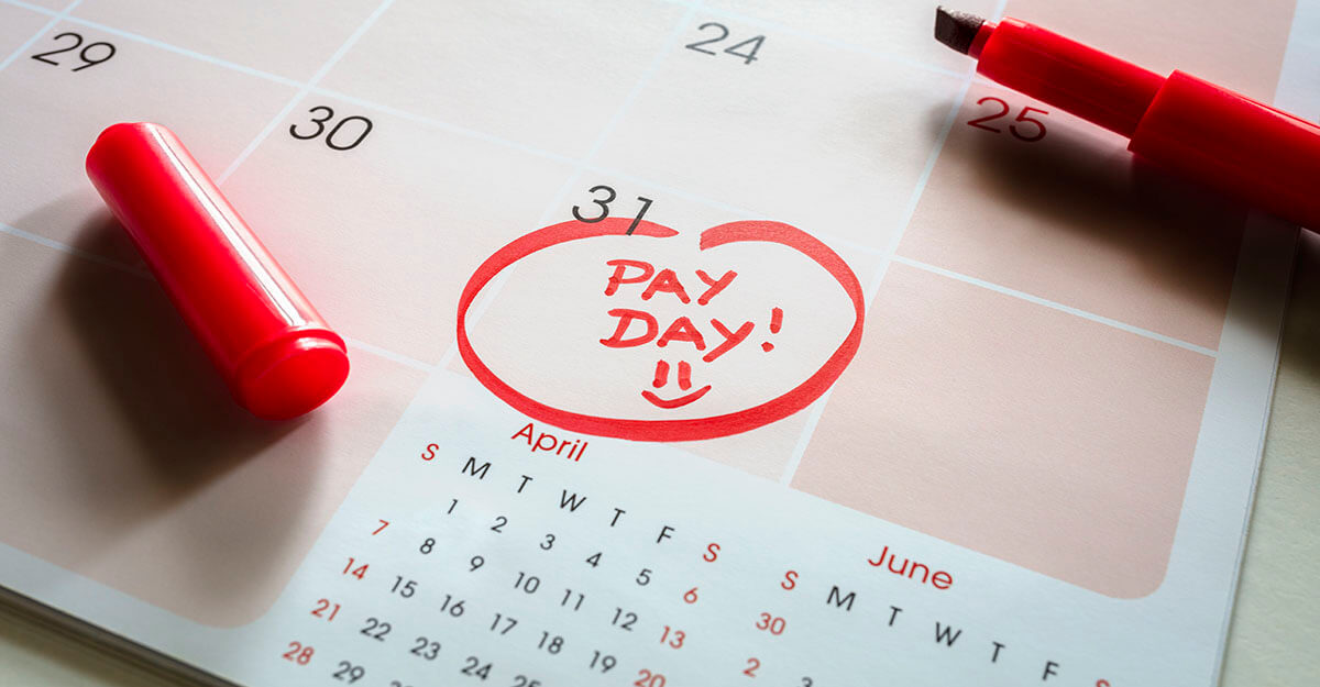 pay day circled on a calendar
