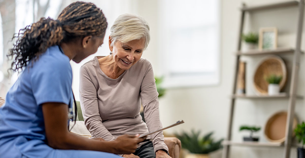 Nurse explaining why patient education is important.